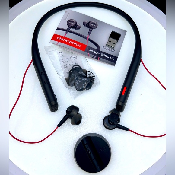 Plantronics Black and Red Voyager 6200 UC Headphones